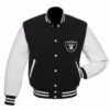 Nathen Las Vegas Raiders Black and White Varsity Jacket.webp