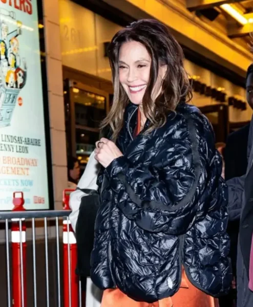 New York City 2026 Teri Hatcher Quilted Black Puffer Jacket Right