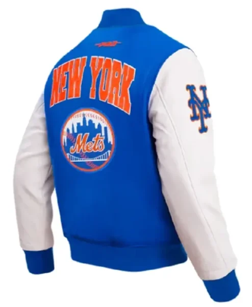 New York Mets City Arch Blue and White Varsity Jacket for Men and Women