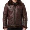 Order Bennett Reddish Leather Fur Jacket