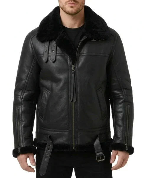 Mateo RAF Aviator SF Black Bomber Jacket