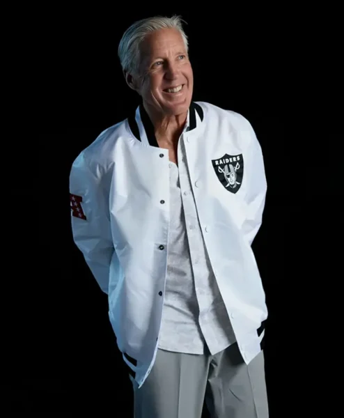 Pete Carroll White Bomber Jacket.webp