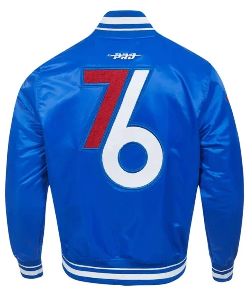 Philadelphia 76ERS City Edition 24 25 Rib Satin Blue Jacket