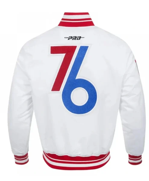 Philadelphia 76ERS City Edition 24 25 Rib Satin White Jacket
