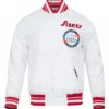 Philadelphia 76ERS City Edition 24 25 Rib White Satin Jacket
