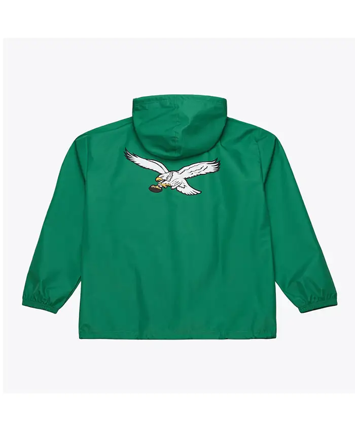 Philadelphia Eagles Coaches Green Windbreaker Hooded Jacket For Sale.webp