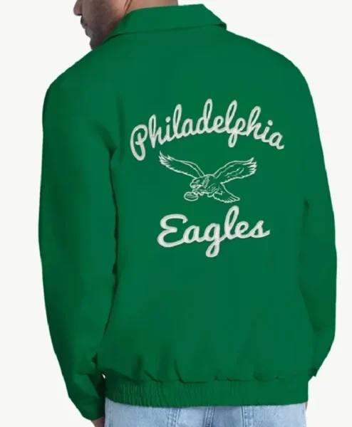 Philadelphia Eagles Franchise Full Zip Green Cotton Jacket Back