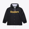 Pittsburgh Steelers Coaches Black Windbreaker Hooded Jacket.webp