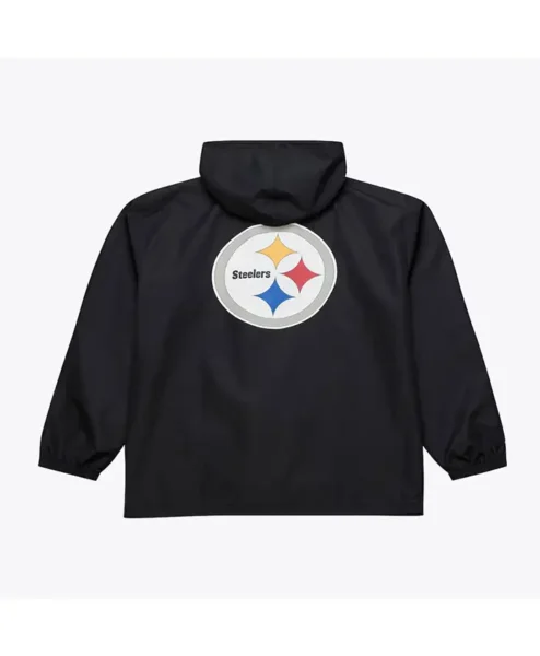 Pittsburgh Steelers Coaches Black Windbreaker Hooded Jacket For Sale.webp