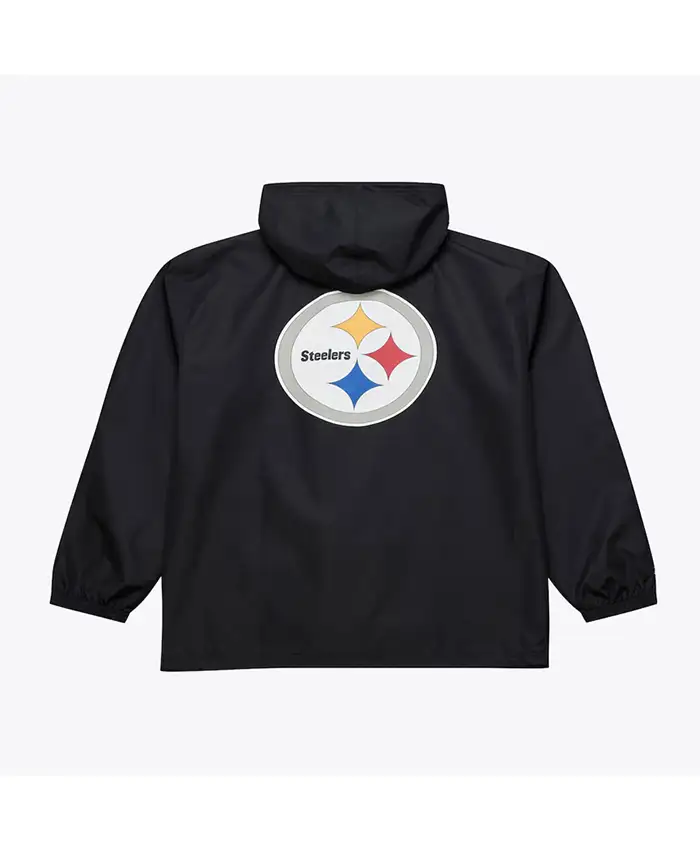 Pittsburgh Steelers Coaches Black Windbreaker Hooded Jacket For Sale.webp