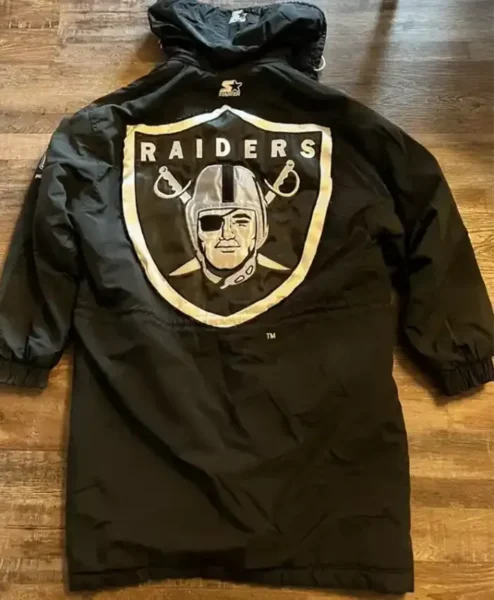Raiders Black Trench Coat For Sale.webp