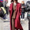 Rebecca Hall The Beauty Maroon Trench Coat.webp