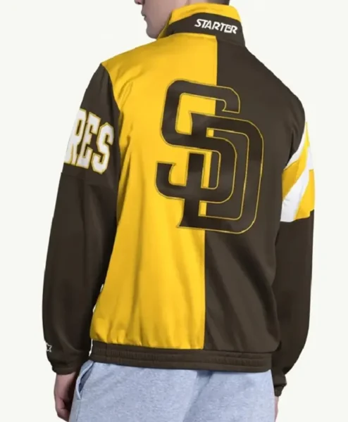 San Diego Padres Heritage Brown Track Jacket Back