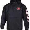 San Francisco 49ers Champion Black Packable Hooded Jacket