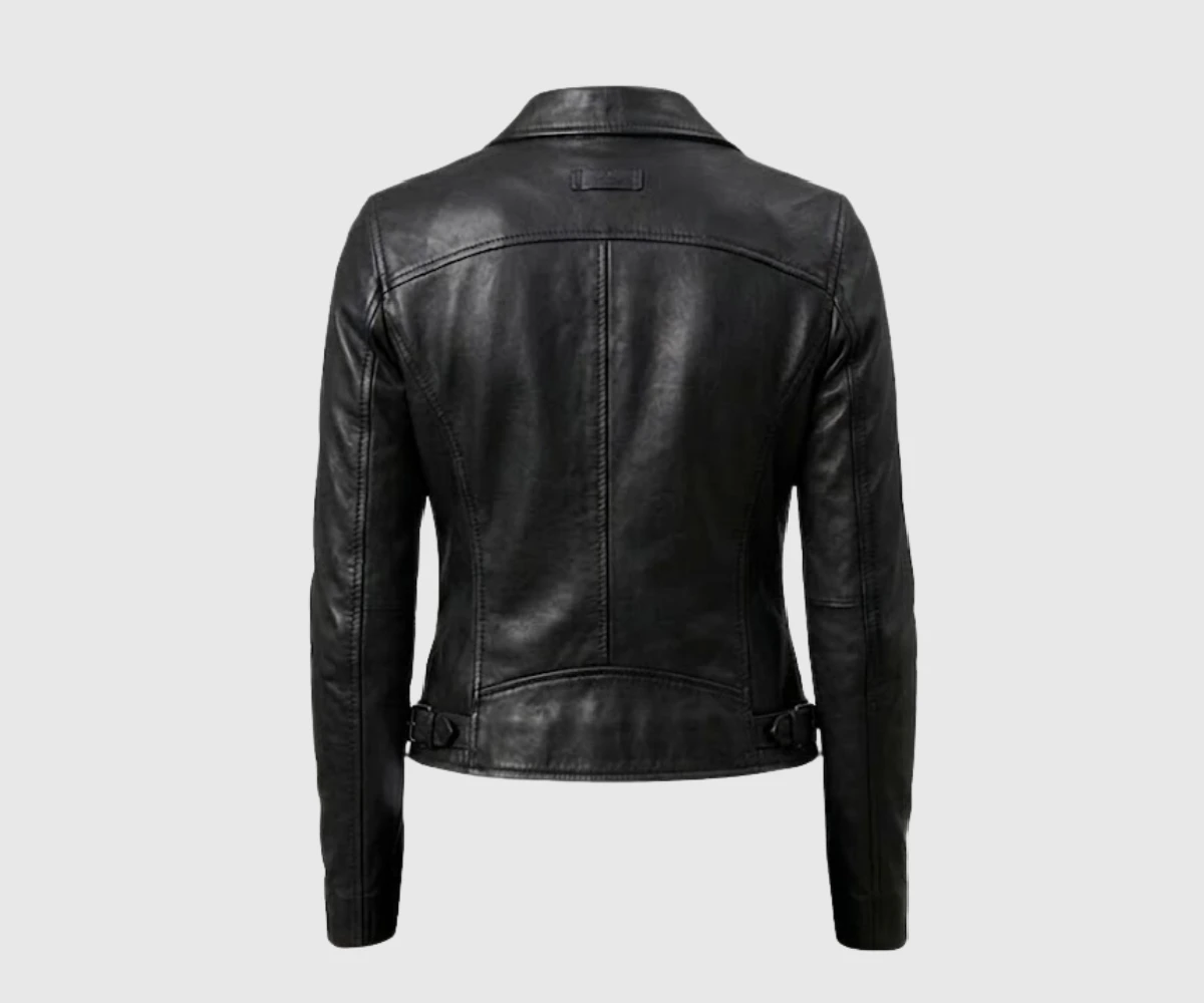 Shop Womens Black Biker Motorcycle Style Leather Jacket