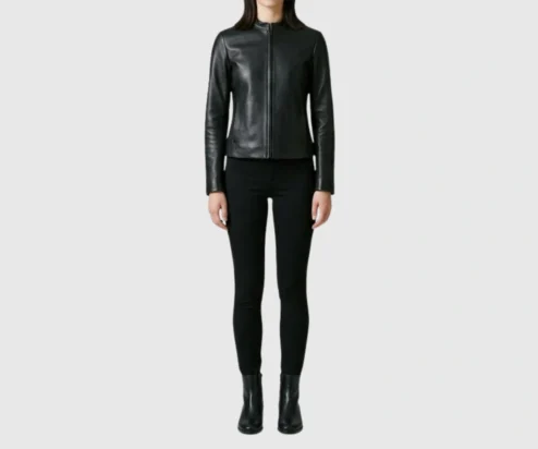 Shop Womens Black Fashion Style Cafe Racer Jacket