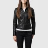 Shop Womens Black Real Leather Biker Motorcycle Jacket