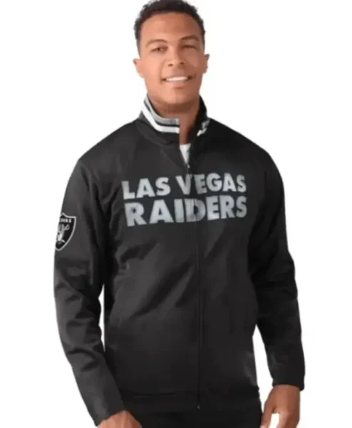 Stephanie Las Vegas Raiders Black Track Jacket.webp