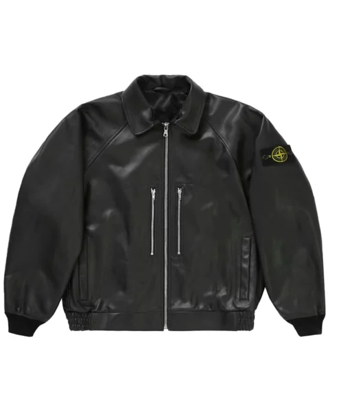 Supreme Island Stone Bomber Leather Jacket
