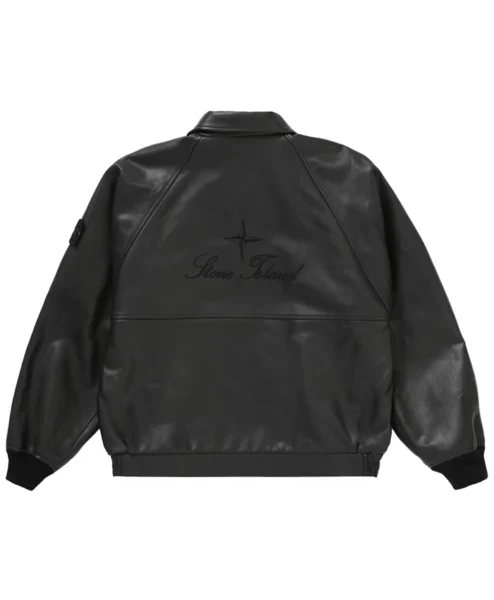 Supreme Island Stone Leather Bomber Jacket