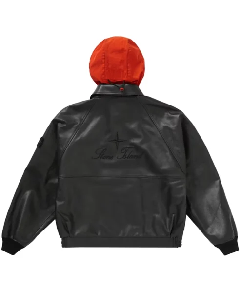 Supreme Stone Island Bomber Leather Jacket