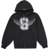 Supreme Wings Zip Up Black Hooded Sweatshirt