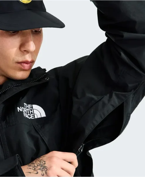 TNF X Sky High Farm Goods Mountain Jacket Closeup.webp