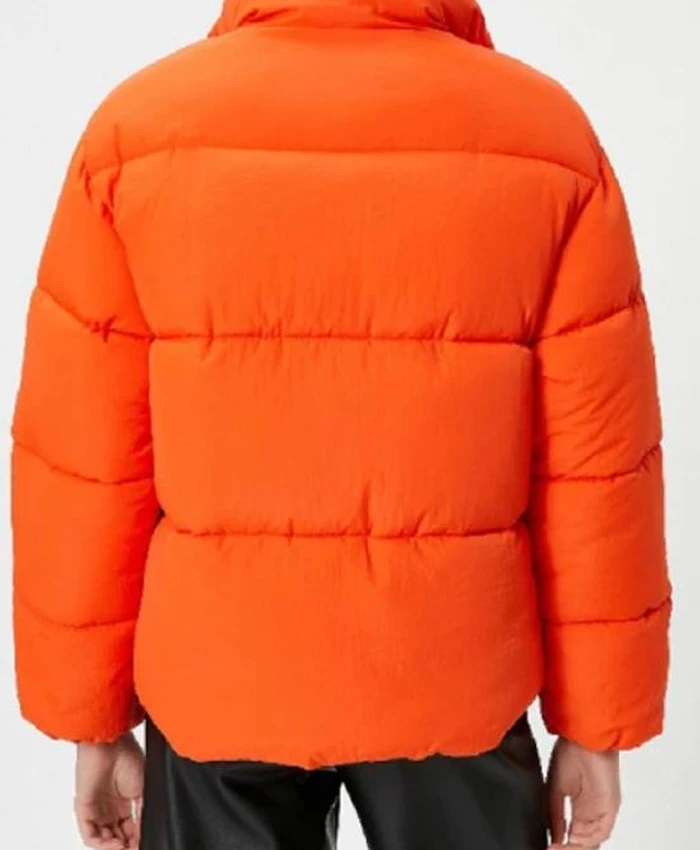 The Drama 2026 Zendaya Orange Puffer Jacket