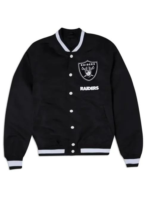 Tyson Bradtke Las Vegas Raiders Black Satin Jacket.webp