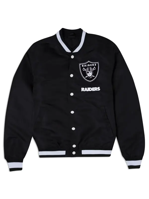 Tyson Bradtke Las Vegas Raiders Black Satin Jacket.webp