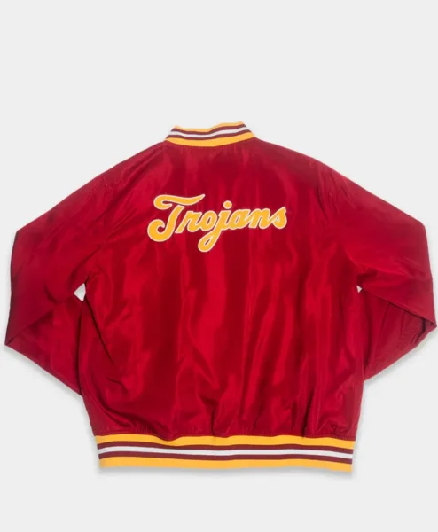 USC Trojans Full Snap Satin Vintage Bomber Jacket