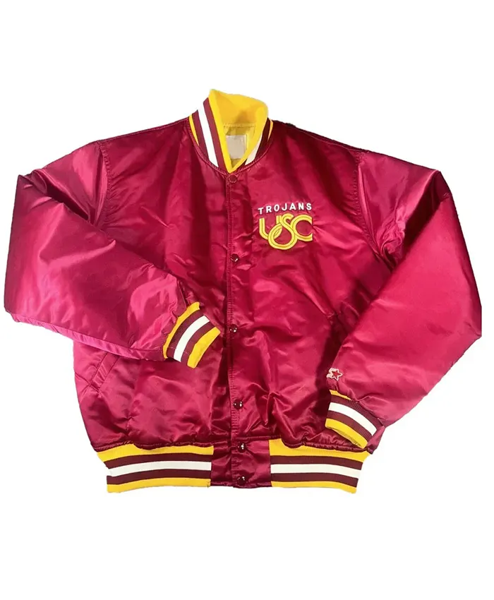 USC Vintage Trojans Script and Logo Vintage Bomber Jacket Style 2