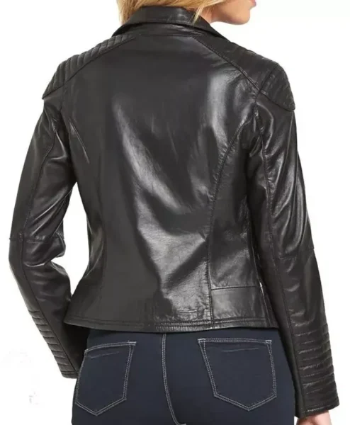 Venson Women Biker Leather Jacket 1