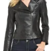 Venson Women Biker Leather Jacket