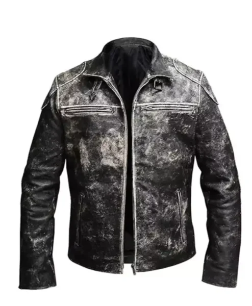 Vintage Retro Distressed Antique Black Jacket