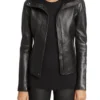 Women Classic Leather Jacket Nina