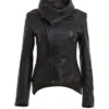Women Classic Leather Jacket Springle