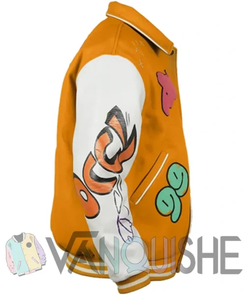 Yellow Boxy Fit Graffiti Varsity Jacket right.webp