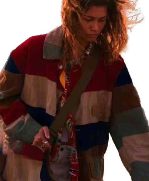 Zendaya Coleman Euphoria S03 Colorblock Jacket