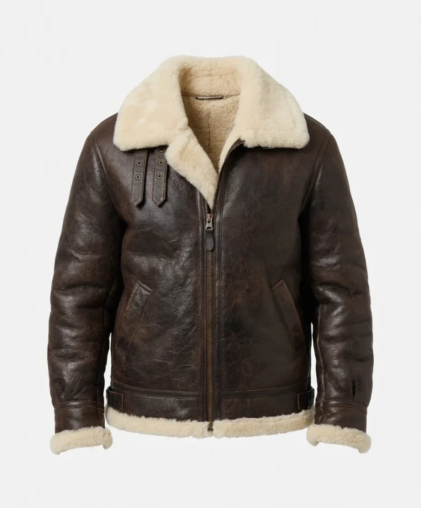 colin brown shearling sf leather jacket