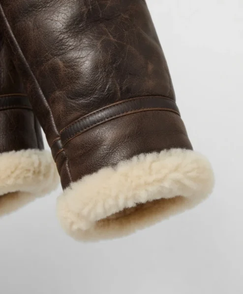 colin brown shearling sf leather jacket cuff