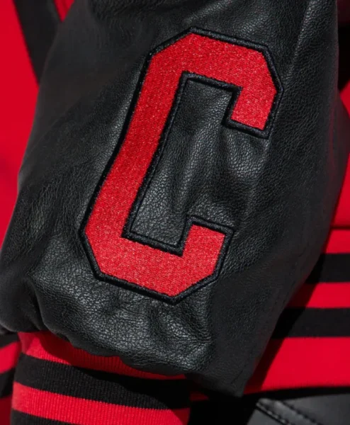 red chicago town womens graffiti bomber jacket logo.webp