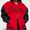 red chicago town womens graffiti bomber jacket main.webp