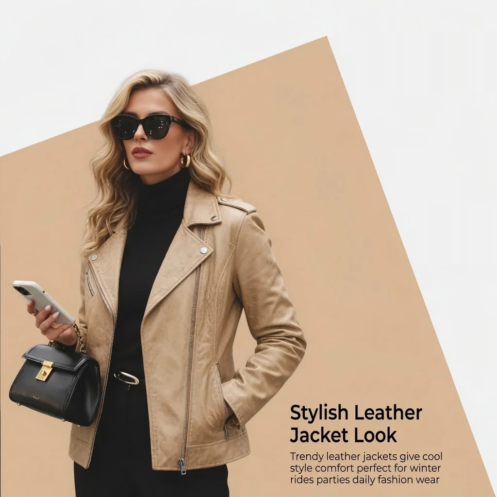 styleish leather jacket look