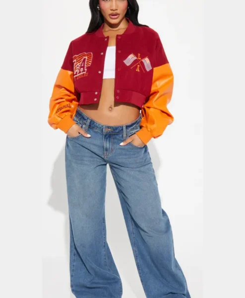 womens cropped boxy fit graffiti varsity jacket front.webp
