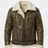 xavier b3 distress brown raf genuine fur bomber jacket