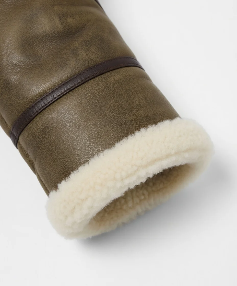 xavier b3 distress brown raf genuine fur bomber jacket cuff