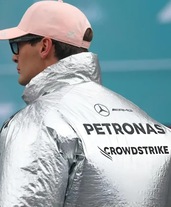 2026 F1 Grand Prix Of Miami George Russell Adidas Silver Puffer Jacket