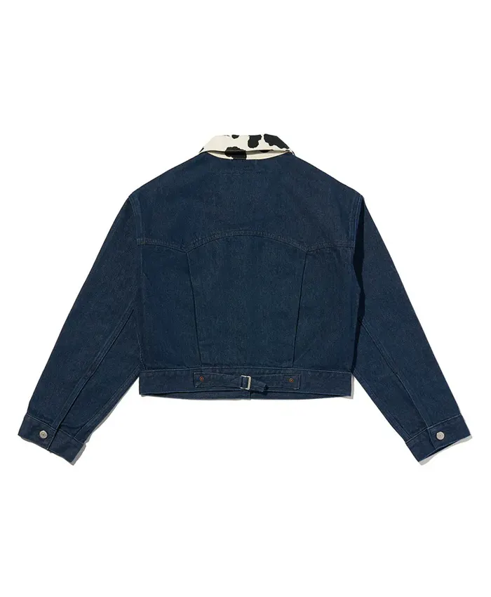 Buy Levis x Toy Story Type II Yodelayheehoo Cropped Blue Denim Jacket with Cow Print Collar for Men and Women