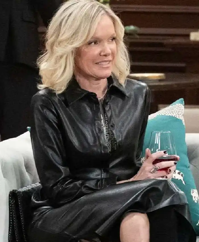 Buy Maura West General Hospital 2026 Ava Jerome Black Leather Trench Coat